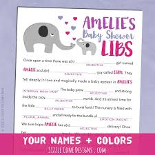 Browse our amazing collection today! Baby Shower Mad Lib Game Elephants Personalized Printable Wild Truth Design Co