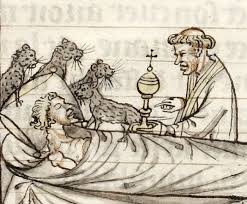 On Deathbed With Demonic Cats Vincent Of Beauvais Speculum Historiale Paris 1396 Bnf Francais 312 Fol 334v Medieval Art Cat Art Medieval Life