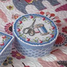 The project is easy for kids to stitch. Sewing Basket Plastic Canvas Design Free By Smartcrossstitch Plastic Canvas Box Patterns Plastic Canvas Patterns Free Plastic Canvas Crafts