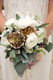 Bridal bouquet ivory burgundy gold pine cone sola flowers woodland autumn winter wedding: 32 Pine Cone Bouquets Ideas Wedding Flowers Wedding Bouquets Bridal Bouquet
