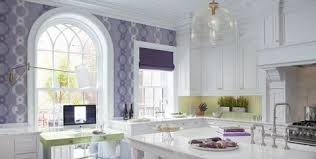 Colorful plates, platters, and glassware really pop when you line the inside of a dark storage piece with a light and bright wallpaper, such as this cheery yellow plaid. Gorgeous Kitchen Wallpaper Ideas Best Wallpaper For Kitchen Walls