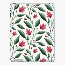 .environment, branches, twig, blossoms, springtime floral vine design, floral vine vector, floral vine pattern, floral vine all over print, floral vine illustration, floral vine ornament. Gouache Pink And Teal Floral Vine Pattern Ipad Case Skin By Hannapaulina Redbubble