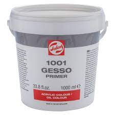It is used in painting as a preparation for any number of substrates such as wood panels, canvas and sculpture as a base for paint and other materials that are applied over it. Gesso Primer 1001 Bucket 1000 Ml Royal Talens