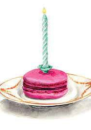 Birthday Cake Similar Foods Pink Macaron With Birthday Candle Original By Laurarowstudio 35 00 Birthday Cake Illustration Elegant Birthday Cakes Cake Illustration