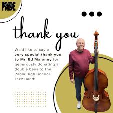 Thank you Ed Maloney for your generous donation! We already have a student  hard at work learning to play that bass!