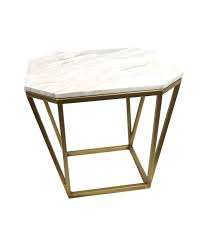 Metal Faux Marble End Table With Images Marble Side Tables Side Table Table