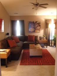 Modern Living Room In Brown And Red Living Room Decor Brown Couch Brown Living Room Decor Living Room Orange