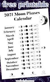 The full moon calendar 2021 with exact dates and time (accurate to the second!). Free Printable 2021 Moon Phases Calendar Moon Phase Calendar Moon Journal Moon Phases