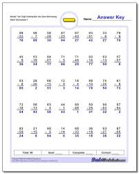 Note that when playing any of these games, the face cards are worth 10 and the ace is. Mixed Two Digit Subtraction With Borrowing No Zero V1 Large Simple Take Away Worksheets Image Inspirations For You To Print Right Jaimie Bleck