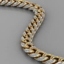 Miami Cuban Link Chain Bracelet 0069 3d Print Model Gold Pendant Jewelry Bracelets Chain