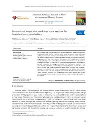 The incorporation of biogas plant in the supply chain was found to increase the deviation of actual growth rate from sustainability growth rate by −3 our results show that implementing a biogas trapping system to the most common crude palm oil supply chain in malaysia allows the supply chain. Pdf Economics Of Biogas Plants And Solar Home Systems For Household Energy Applications