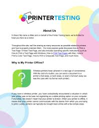 A printer test page is simply a test print that tests the quality of your printers and the number of colors being popped out through the printer head. Convenient Printers At Printertesting Com By Printer Testing Issuu