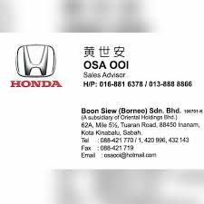 370 ubi road 3 (level 2) singapore 408651 6513 9339. Boon Siew Honda Kota Kinabalu Home Facebook