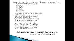 Iseb Istqb Certified Tester At Foundation Level 2018 Exam Question Paper 01 Youtube
