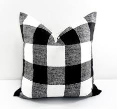 Black And White Buffalo Plaid Pillows Farmhouse Pillow Cover Black Check Pillow Cover Black Etsy Buffalo Check Pillows Plaid Pillow Covers Checked Cushions