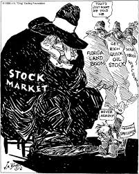 The roughly 20% decline for large stocks in october 1929 actually wasn't the market's worst month ever, but the drop incited nearly three years of relentless selling and helped to usher in the great depression. Http Americainclass Org Sources Becomingmodern Prosperity Text4 Politicalcartoonscrash Pdf