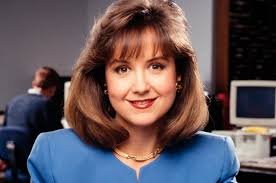 Photographic slide of Jane McGarry in a blue jacket]