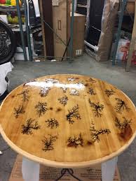 36 Fractal Burn Table W 3 Coats Of Clear Resin Dusekartdesigns Old Glass Bottles Woodworking Wood Pallets