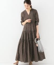 ne quittez pas ヌキテパ cotton dot ギャザーロングワンピース iena イエナ 公式のファッション通販 19040910001930 baycrew s store ワンピース ロングワンピース リネンドレス
