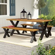 Ensemble Repas En Teck 3 Pieces Petronella In 2020 Patio Dining Set Rustic Outdoor Furniture Farmhouse Picnic Table