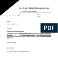 Contoh format surat pengesahan majikan 2. Format Surat Pengesahan Majikan Tempoh Pengalaman Contoh