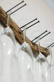 Driftwood Wine Glass Rack Kitchen Wall Decor Wall Glass Etsy Wine Glass Rack Glass Rack Boho Dorm Decor