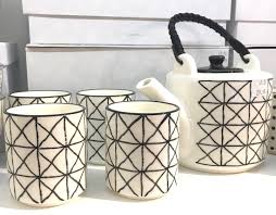 Black And White Teapot Set Black And White Teapot Set Papaya Homewares Tea Pot Set Home Decor Decor