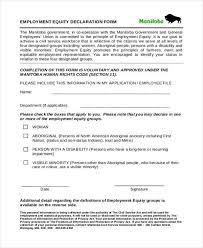 An employment contract consists of the following information : Free 10 Employment Declaration Form Samples In Pdf Ms Word