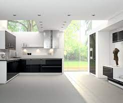 Stainless steel look for the top cabinets matching with stainless steel hood, range and refrigerator. Premium European Kitchens Bauformat