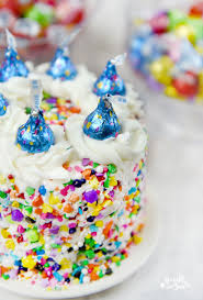 Top the milkshake with a slice of red velvet layer cake. Sprinkle Cake With Hershey S Kisses Birthday Cake Candies Sprinkle Some Fun Recipe Sprinkles Birthday Cake Chocolate Strawberry Cake Sprinkle Cake