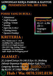 By admin 26 apr, 2021 post a comment. Lowongan Kerja Surabaya Surabaya Jualo