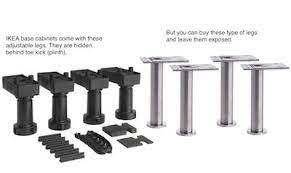 The mounting of the replacement storage legs is very easy. Ikea Base Cabinets Come With Adjustable Black Plastic Legs They Are Hidden From View By T Kitchen Cabinets With Legs Ikea Kitchen Design Ikea Kitchen Cabinets