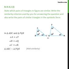 As you read, you should be looking for the following vocabulary words and their definitions it should be noted that although our triangles are in the same relative position, this is not needed for triangles to be similar. Ex 6 3 1 Class 10 Triangles Ncert Solutions Teachoo