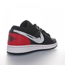 Air Jordan 1 Low Red White Black Air Jordan 1 Low Brushstroke Swoosh Da4659 001 Black Red White In 2020 Air Jordans Jordan 1 Low Jordans