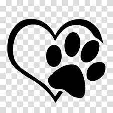 White Heart And Footprint Illustration Dog Cat Paw Decal Sticker Love Paws Transparent Background Png Clipart Paw Illustration Clip Art Cat Paw Print
