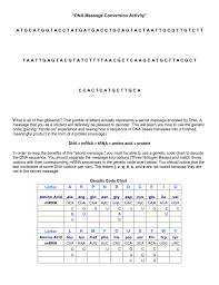 Dna Message Conversion Activity