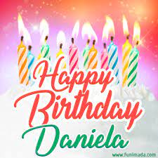 Great new birthday gif images! Happy Birthday Gif For Daniela With Birthday Cake And Lit Candles Download On Funimada Com