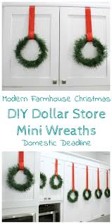 Diy Dollar Store Mini Wreaths Modern Farmhouse Christmas Domestic Deadline Diy Holiday Decor Mini Wreaths Christmas Christmas Decorations Cheap