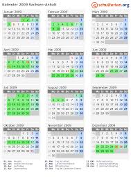 Kalender 2009 Ferien Sachsen Anhalt Feiertage