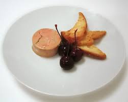 Poached Foie Gras Au Torchon With Pickled Cherries Brioche Croutons Foie Gras Viande Torchon