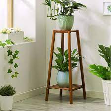 Indoor plant stands that cost over $40 tend to be large multitiered wooden stands or if you have any of these and children or pets, choose a tall enough stand to keep the plants out of reach. Magshion Bamboo 2 Tier Tall Plant Stand Pot Holder Small Space Table Walmart Com In 2021 Tall Plant Stand Indoor Table For Small Space Plant Stand Indoor