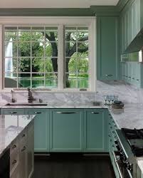 The Zhush Classically Inspired Teal Kitchen Cabinets House Beautiful Kitchens Turquoise Cabinets
