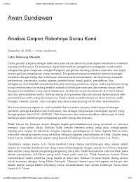 Struktur cerpen robohnya surau kami. Analisis Cerpen Robohnya Surau Kami Awan Sundiawan