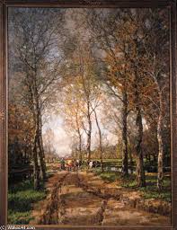 80 x 90 cm.with frame: Octobre A Sunny Day In Autumn By Arnold Marc Gorter 1866 1933 Netherlands Reproductions Arnold