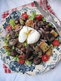 La Cuisine D Ici Et D Isca Salade De Gesiers Aux Champignons A L Oeuf Casse Salade Gesiers Gesier Salade