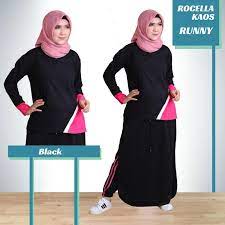 Kaos polos size xl cewe muslimah olahraga bahan cotton combed hijaber: Baju Olahraga Muslimah Setelan Seragam Best Seller Pakaian Training Rok Baju Olahraga Syar I Original Rocella Lazada Indonesia