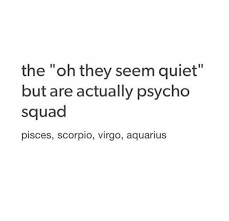 The Oh They Seem Quiet But Are Actually Psycho Squad Astrology Pisces Pisces Star Signs