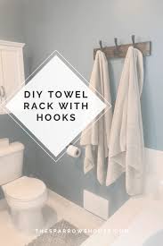 Farmhouse robe and towel hooks. Diy Towel Rack With Hooks The Sparrow House