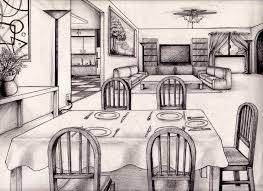 This step by step tutorial explains how to draw a room in one point perspective using a line drawing of a bedroom. One Point Perspective Living Room Drawing Inspiration 61833 Kitchen Room Perspective Drawing Perspective Room Perspective Drawing