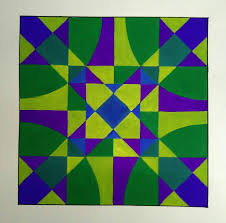 2d Composition Of Shapes With Cool Colors Composition Design Geometric Art Composition Drawing
